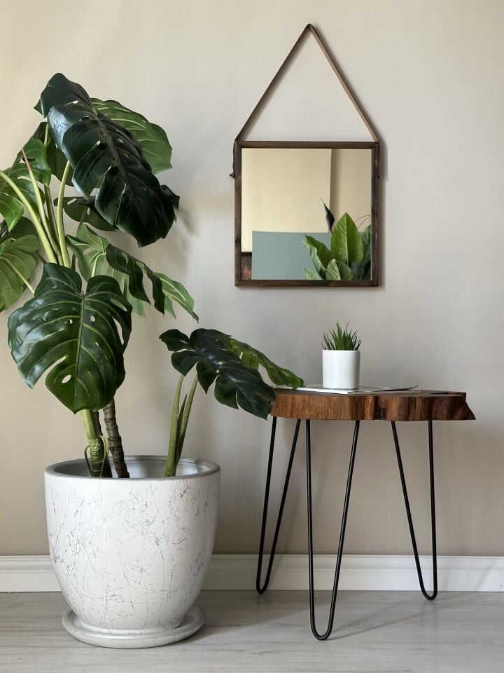 Klasik Saksı Tabaklı Mia Seri- Beyaz Gümüş Mermer Desenli