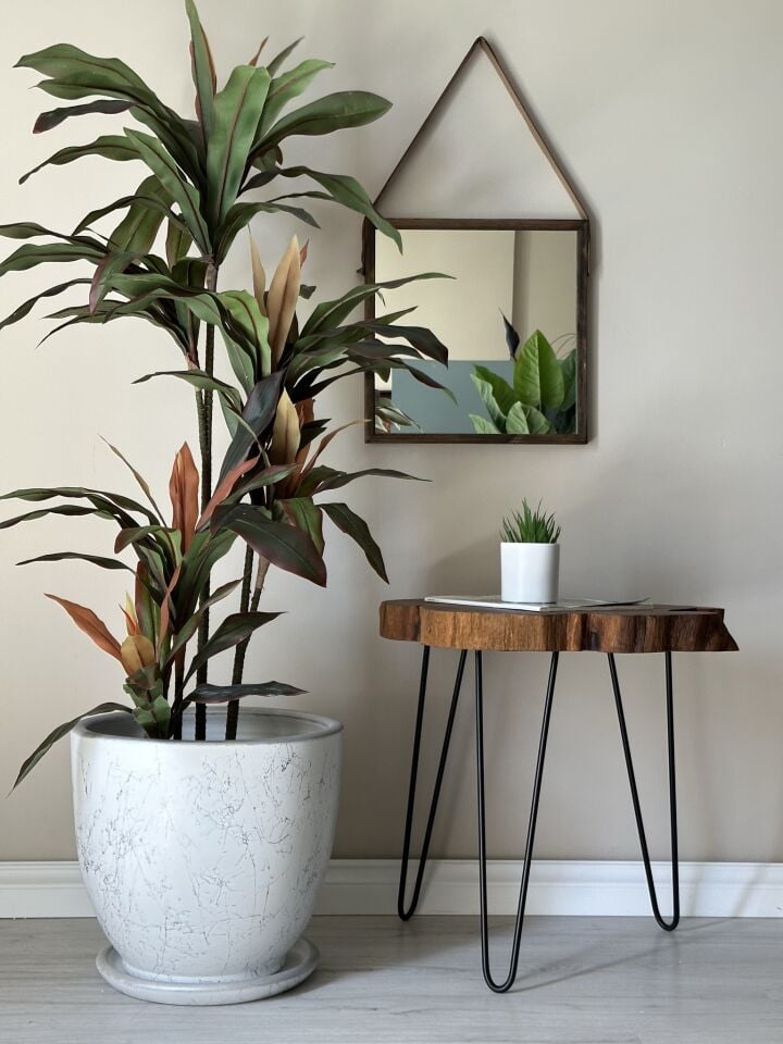 Klasik Saksı Tabaklı Mia Seri- Beyaz Gümüş Mermer Desenli