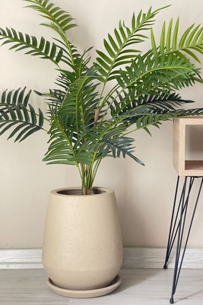 20 Litre Orta Boy LENA kumlu Saksı Tabaklı Yükseklik 32cm Çap 22cm