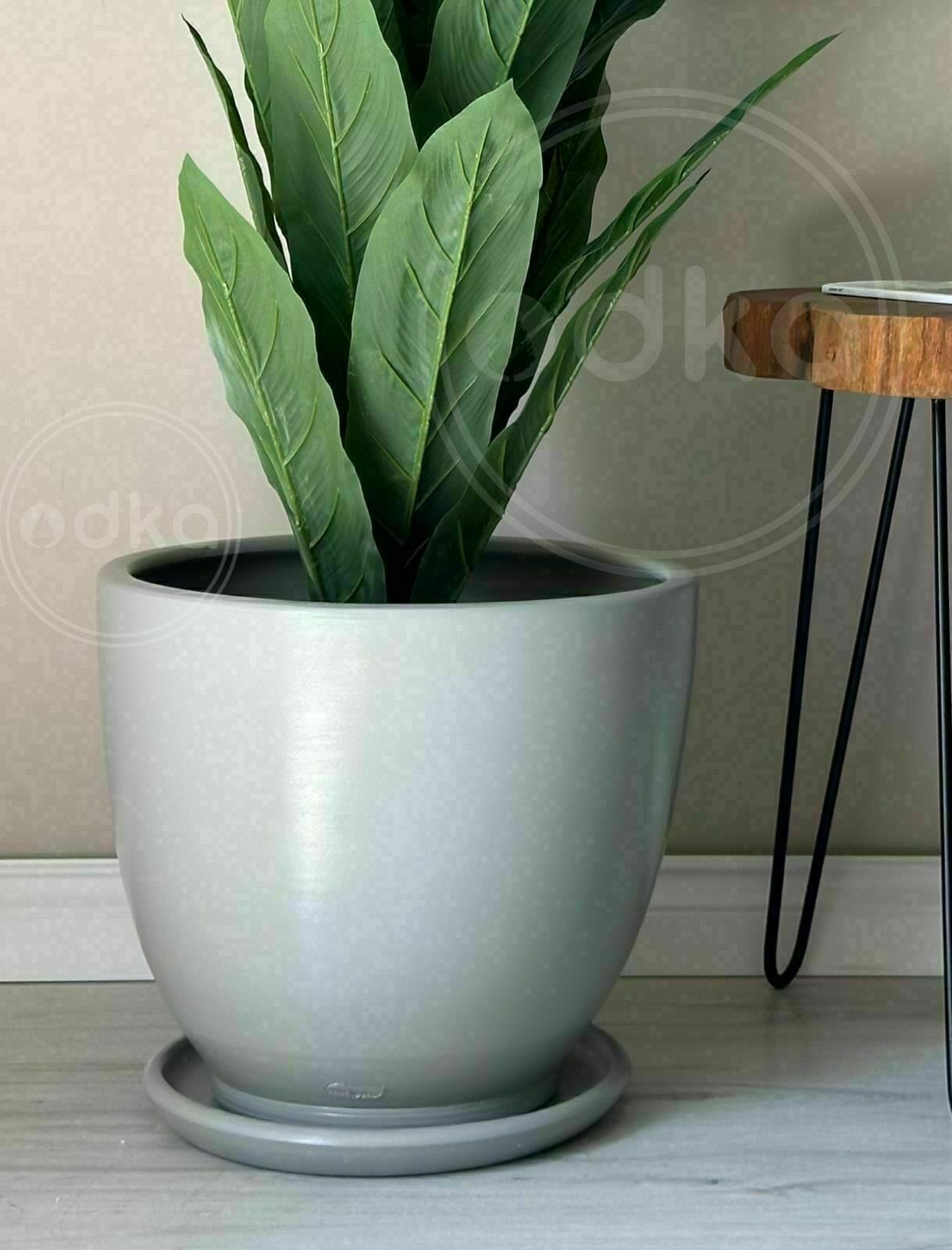 10 Lt Saksı Klasik Saksı Tabaklı Yükseklik 23cm Çap 25cm Granit