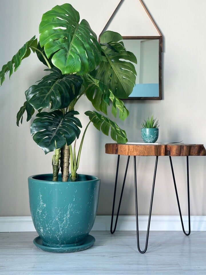 Klasik Saksı Tabaklı Mia Seri- Zümrüt Mermer Desenli