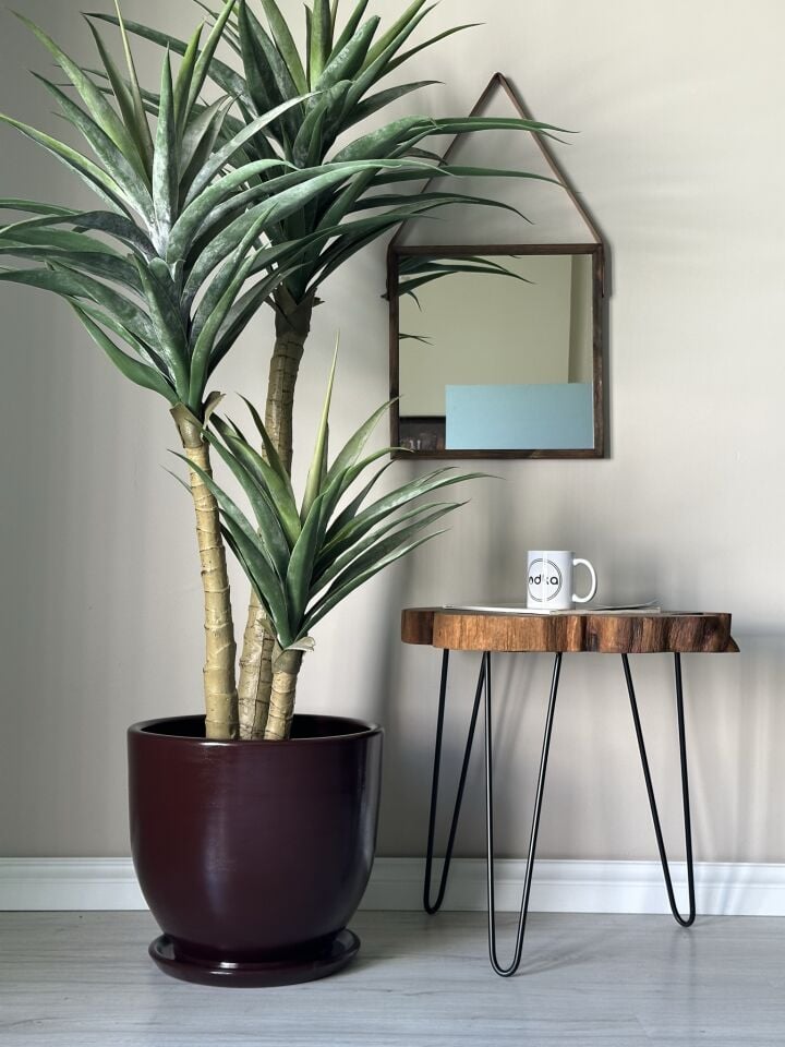 Klasik Saksı Tabaklı-Bordo