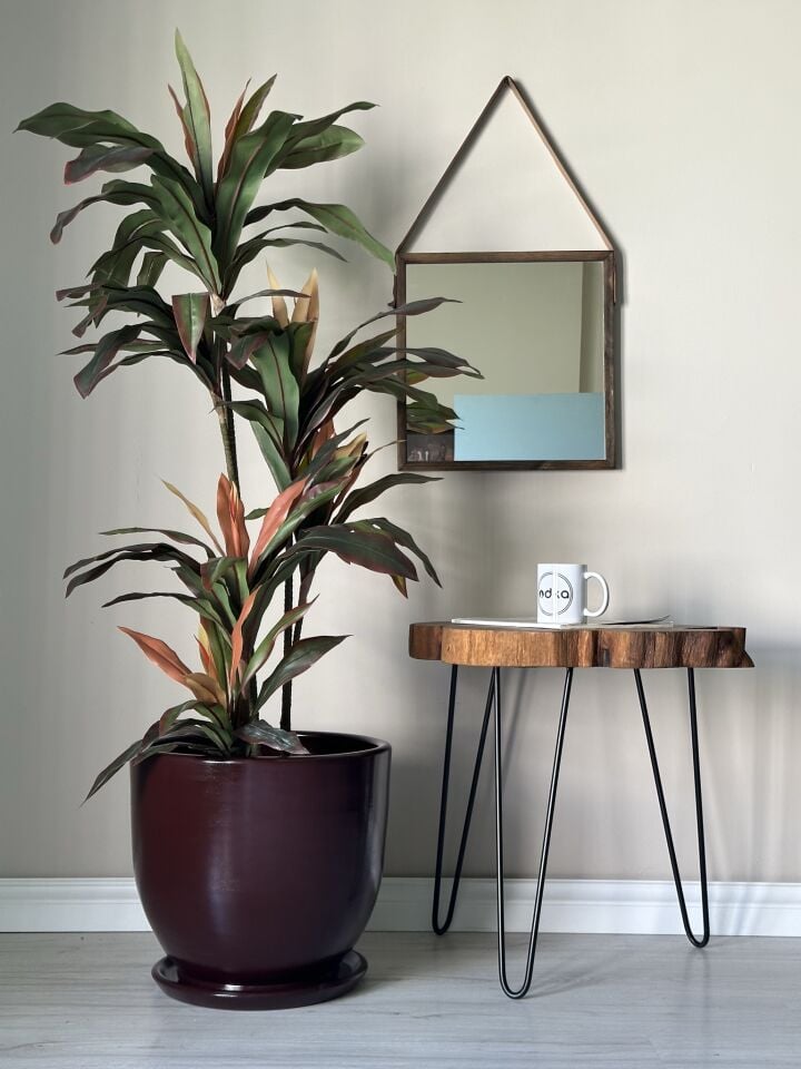 Klasik Saksı Tabaklı-Bordo