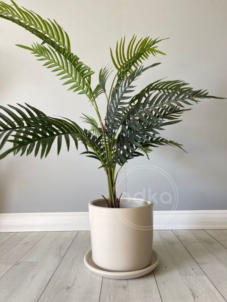 10 Litre Silindir Saksı Tabaklı Yükseklik 18cm Çap 20cm