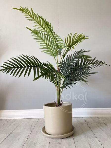 10 Litre Silindir Saksı Tabaklı Yükseklik 18cm Çap 20cm