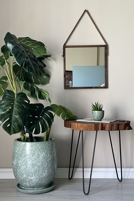 Armut Saksı Mia- Mint Yeşili Mermer Desenli