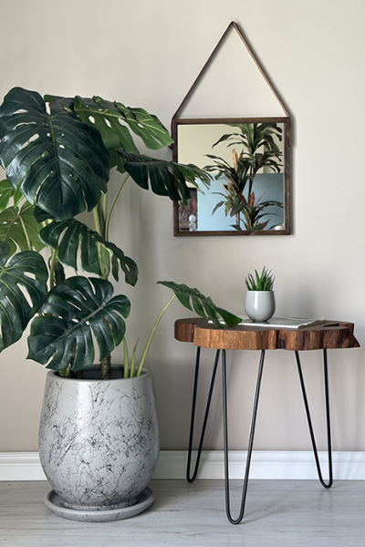 Armut Saksı Mia- Granit Siyah Mermer Desenli