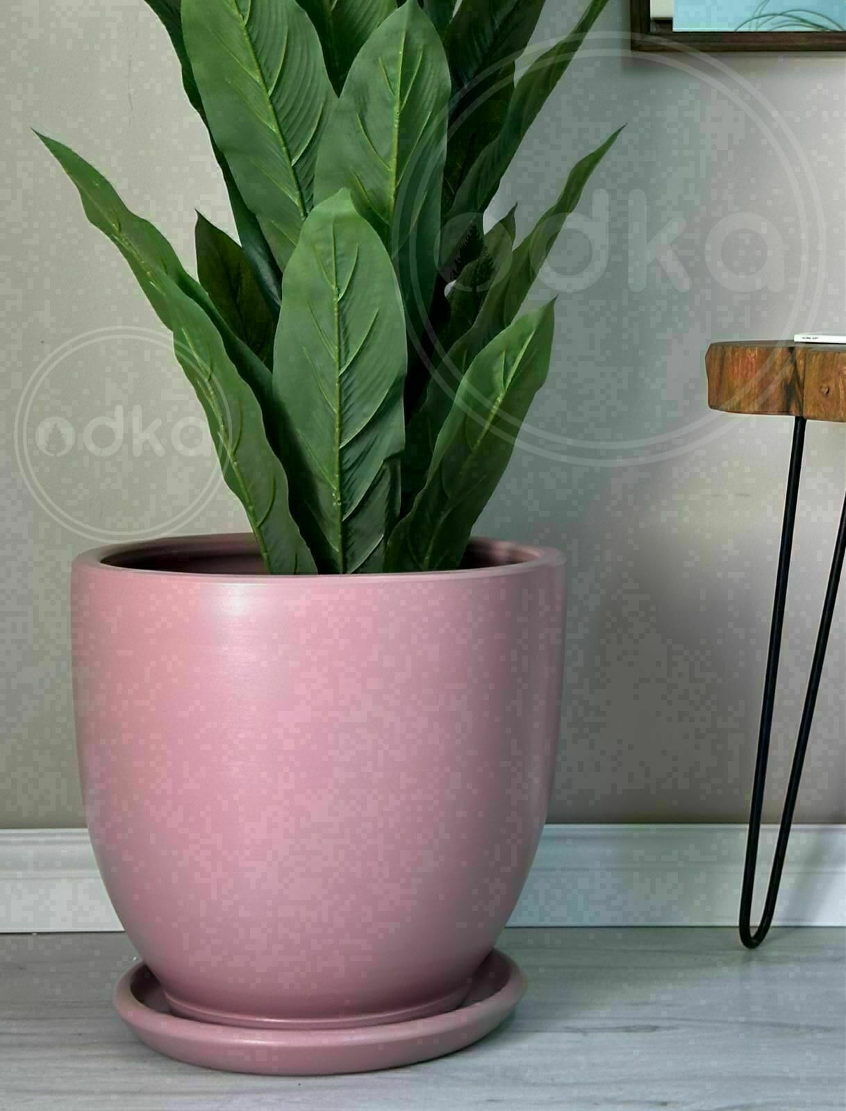 10 Lt Saksı Klasik Saksı Tabaklı Yükseklik 23cm Çap 25cm Pembe