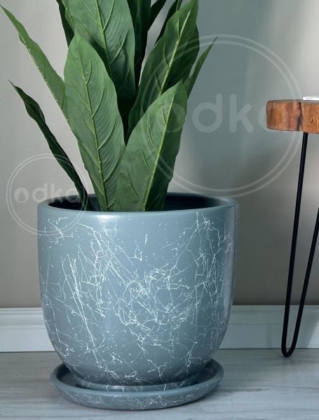 40 Litre Büyük Boy Klasik Saksı Tabaklı Yükseklik 38cm Çap 40cm