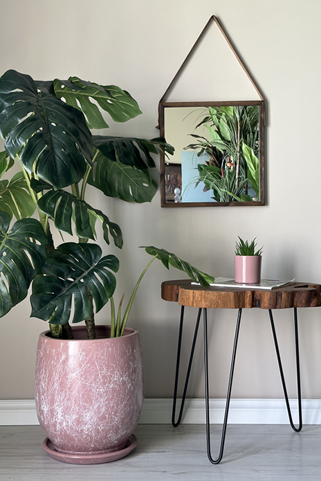 Armut Saksı Mia- Pembe Mermer Desenli