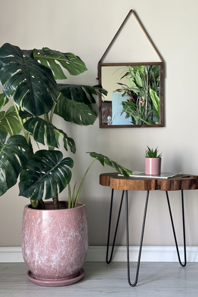 Armut Saksı Mia- Pembe Mermer Desenli