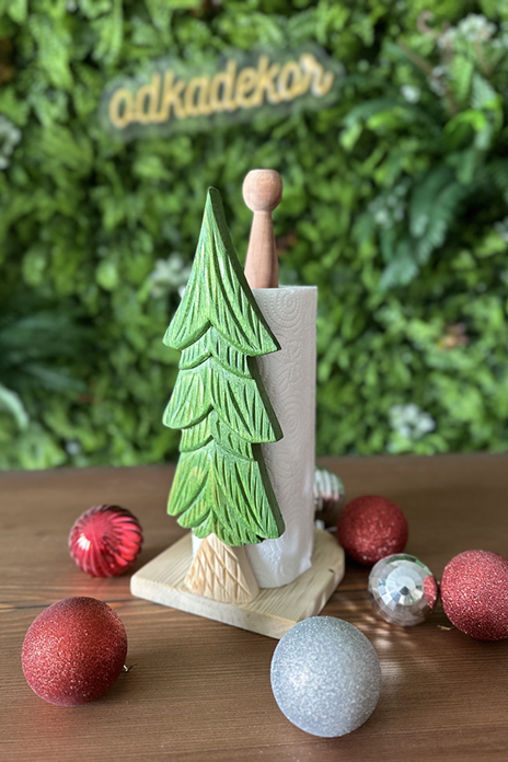 Ahşap Oyma Peçetelik Kağıt Rulo Havluluk Çam Ağacı