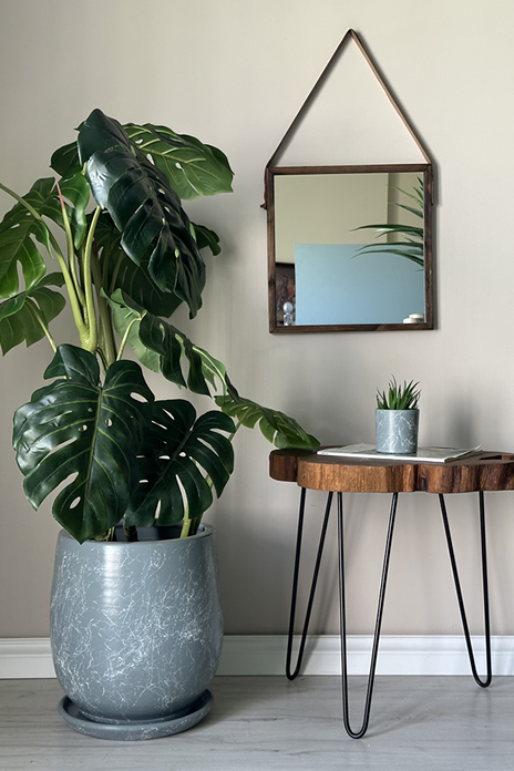 Armut Saksı Mia- Füme Mermer Desenli