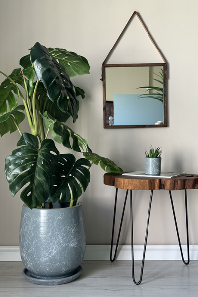 Armut Saksı Mia- Füme Mermer Desenli