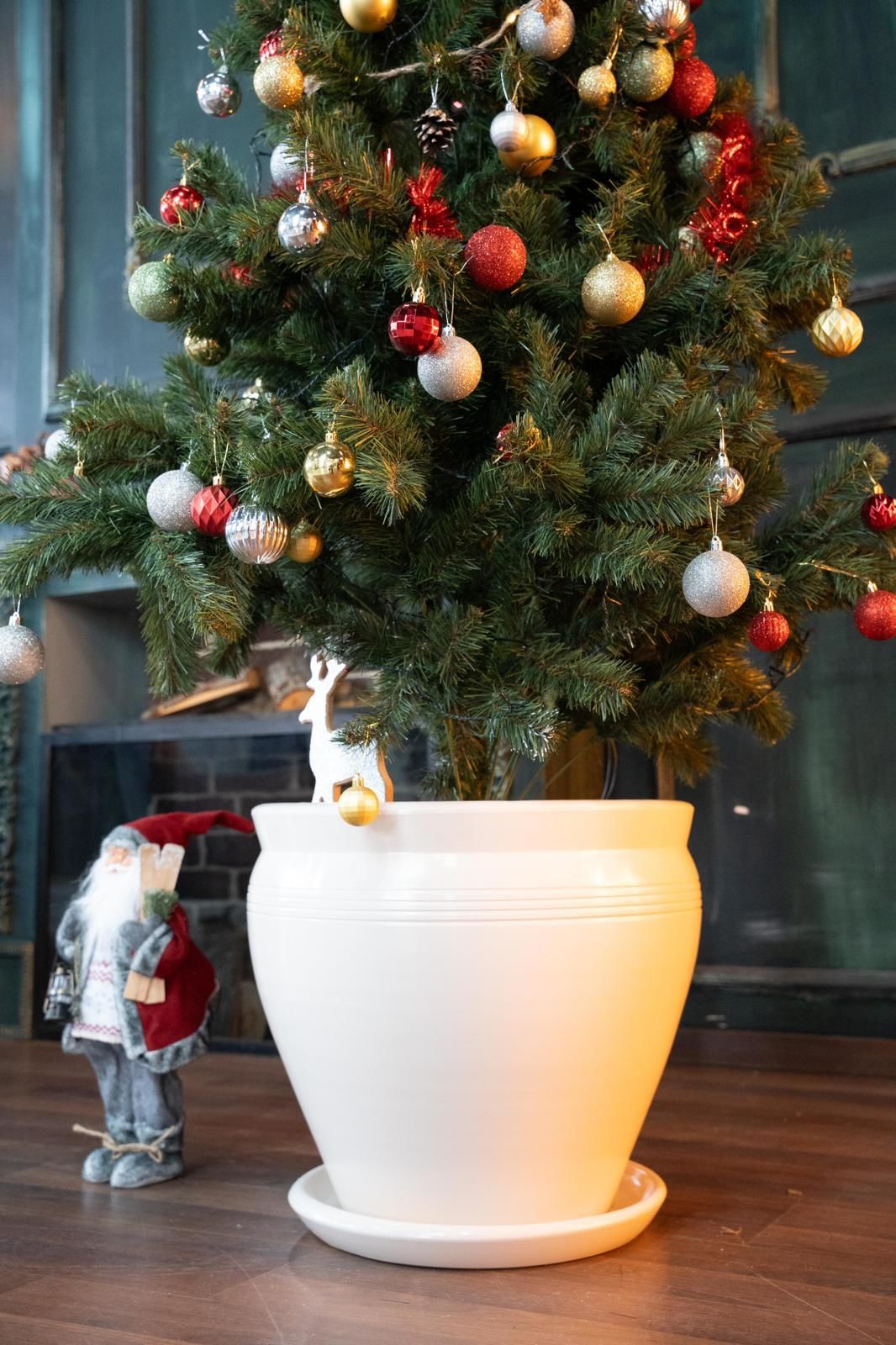 60 Litre Büyük Boy Saksı Tabaklı Yükseklik:45cm Çap:50cm