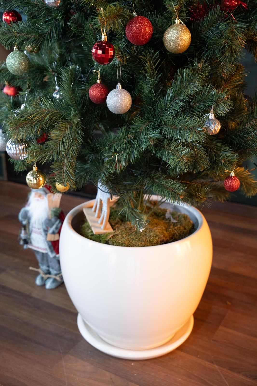 60 Litre Küre Büyük Boy Saksı Tabaklı Yükseklik:43cm Çap:47cm