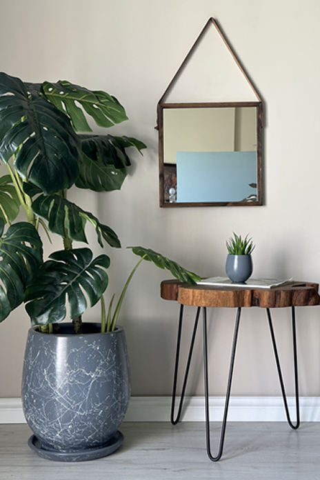 Armut Saksı -Koyu Füme Mermer Desenli