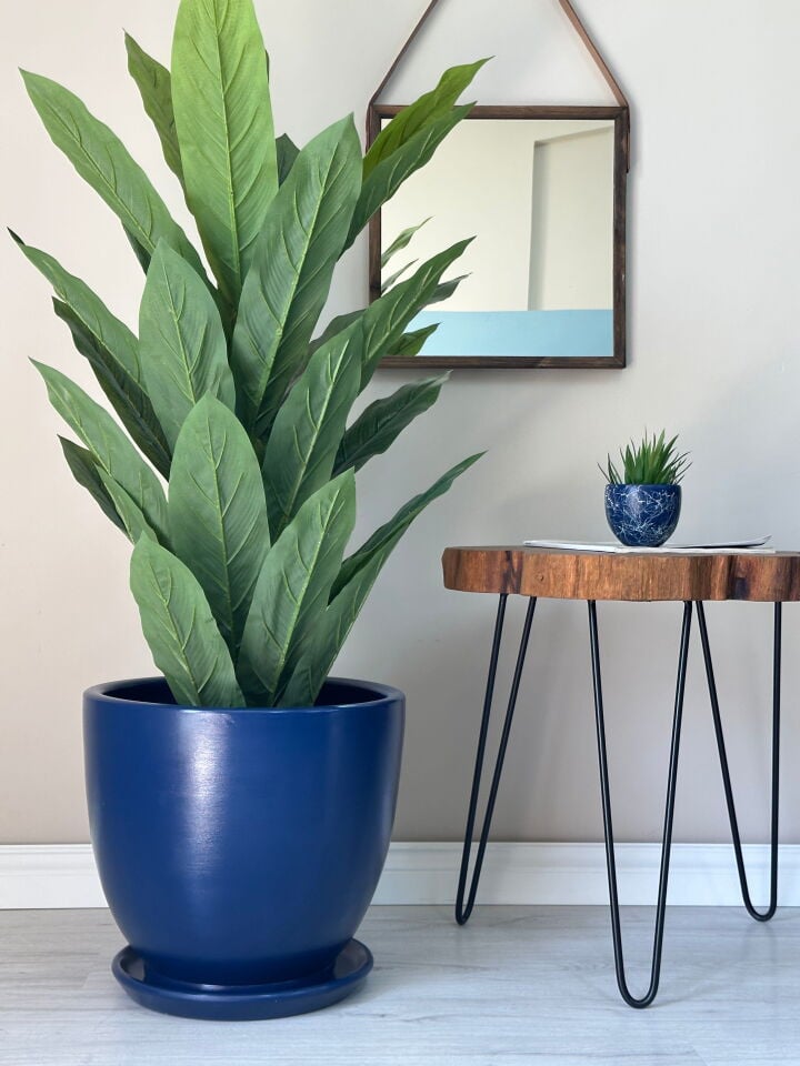 Klasik Saksı Tabaklı Yükseklik 30cm Çap 32cm