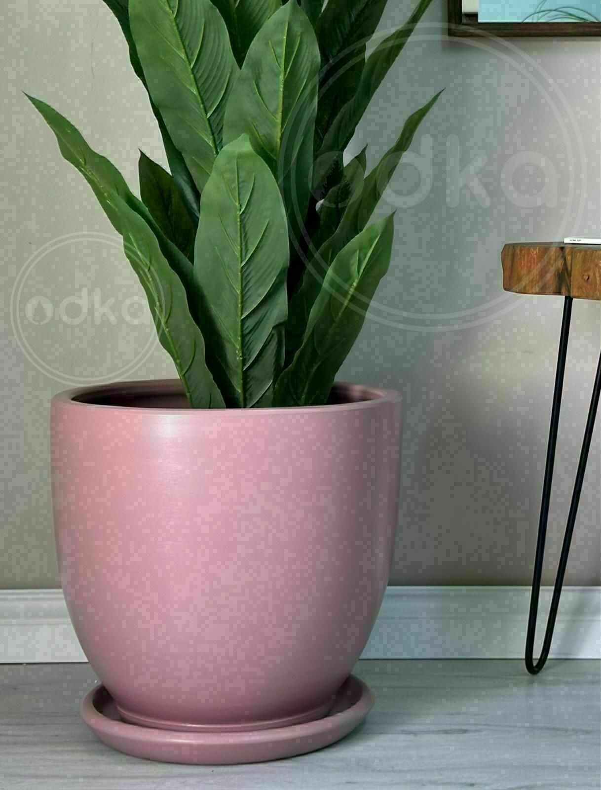 10 Lt Saksı Klasik Saksı Tabaklı Yükseklik 23cm Çap 25cm Pembe