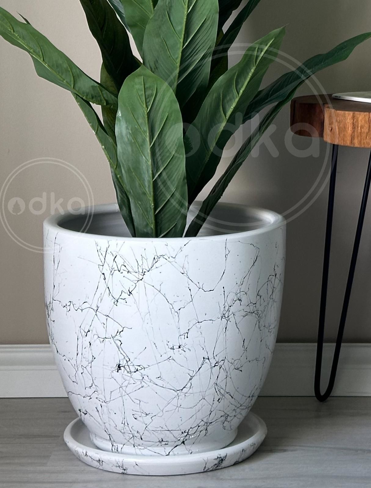 40 Litre Büyük Boy Klasik Saksı Tabaklı Yükseklik 38cm Çap 40cm