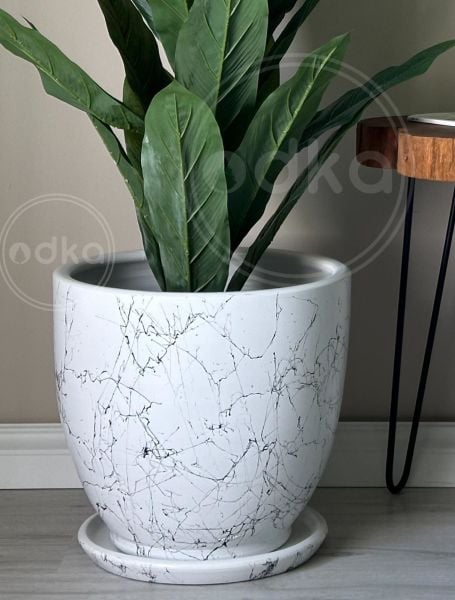 40 Litre Büyük Boy Klasik Saksı Tabaklı Yükseklik 38cm Çap 40cm