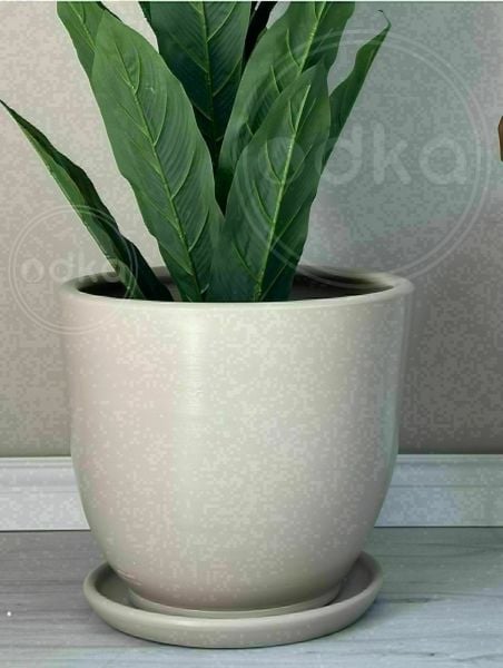 10 Lt Saksı Klasik Saksı Tabaklı Yükseklik 23cm Çap 25cm Taş