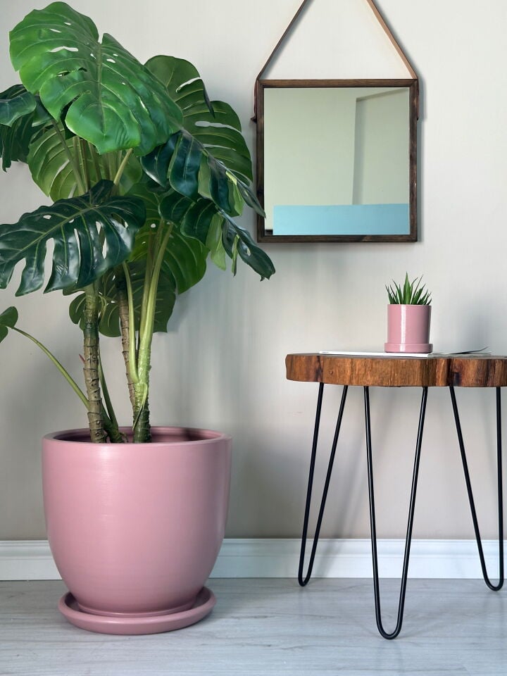 Klasik Saksı Tabaklı-Pembe