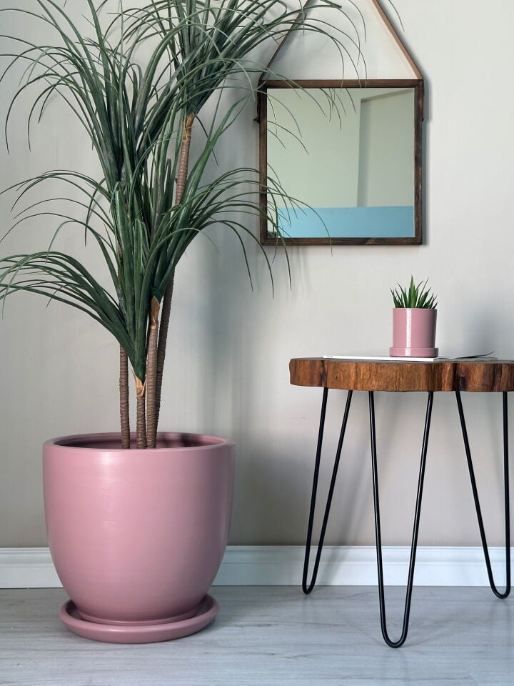 Klasik Saksı Tabaklı-Pembe