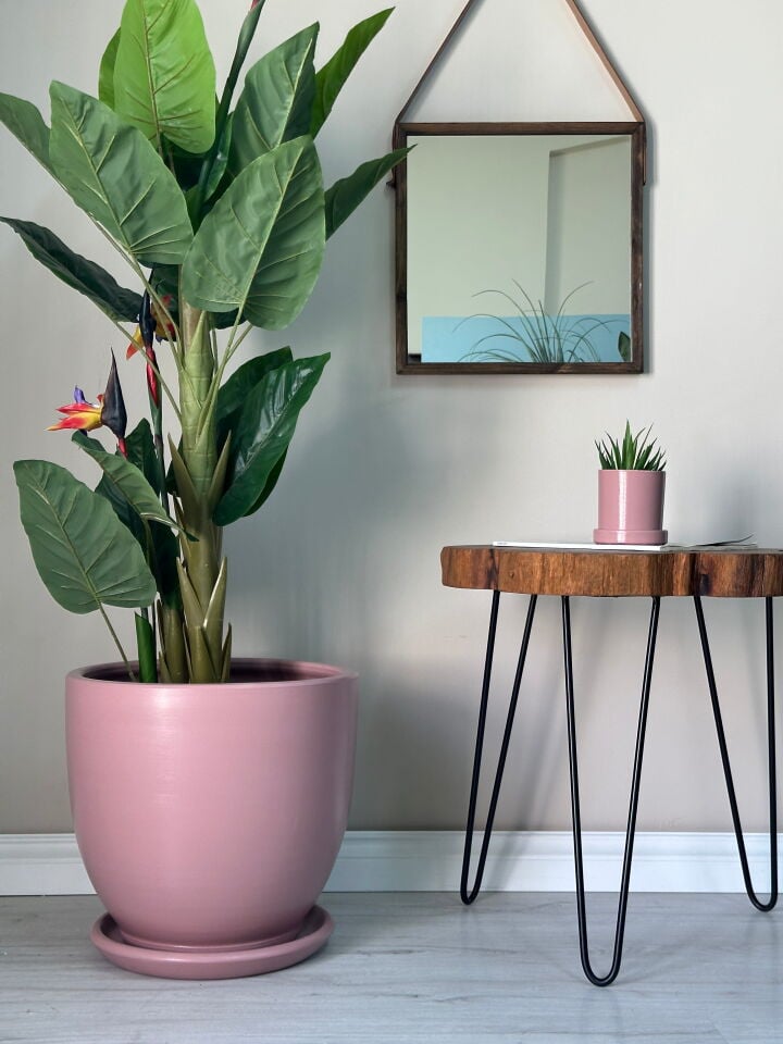 Klasik Saksı Tabaklı-Pembe