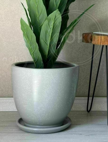 10 Lt Saksı Klasik Saksı Tabaklı Yükseklik 23cm Çap 25cm Granit