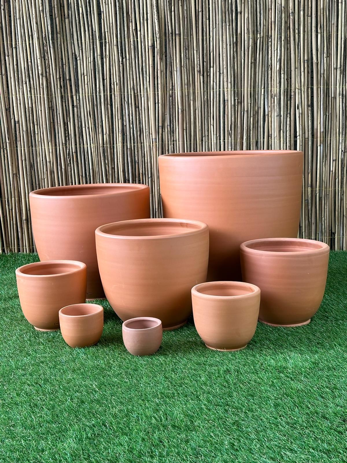 Klasik U Modeli Doğal El yapımı Terracotta Çömlek Saksı Tabaklı