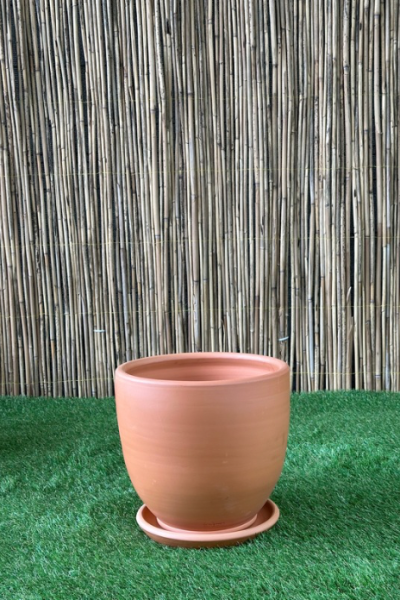 Klasik U Modeli Doğal El yapımı Terracotta Çömlek Saksı Tabaklı Yükseklik: 30cm Çap: 32cm