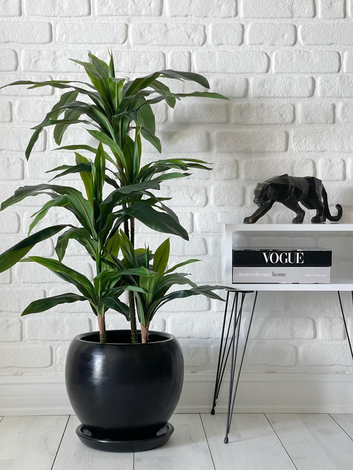 Küre Saksı Tabaklı Yükseklik 27cm Çap 27cm Siyah