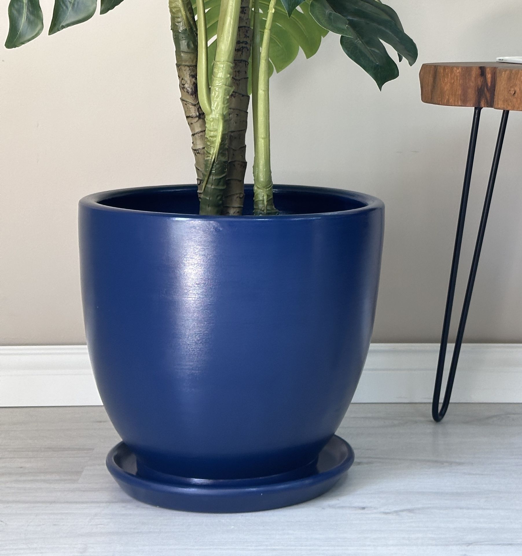 10 Lt Saksı Klasik Saksı Tabaklı Yükseklik 23cm Çap 25cm Gece Mavisi