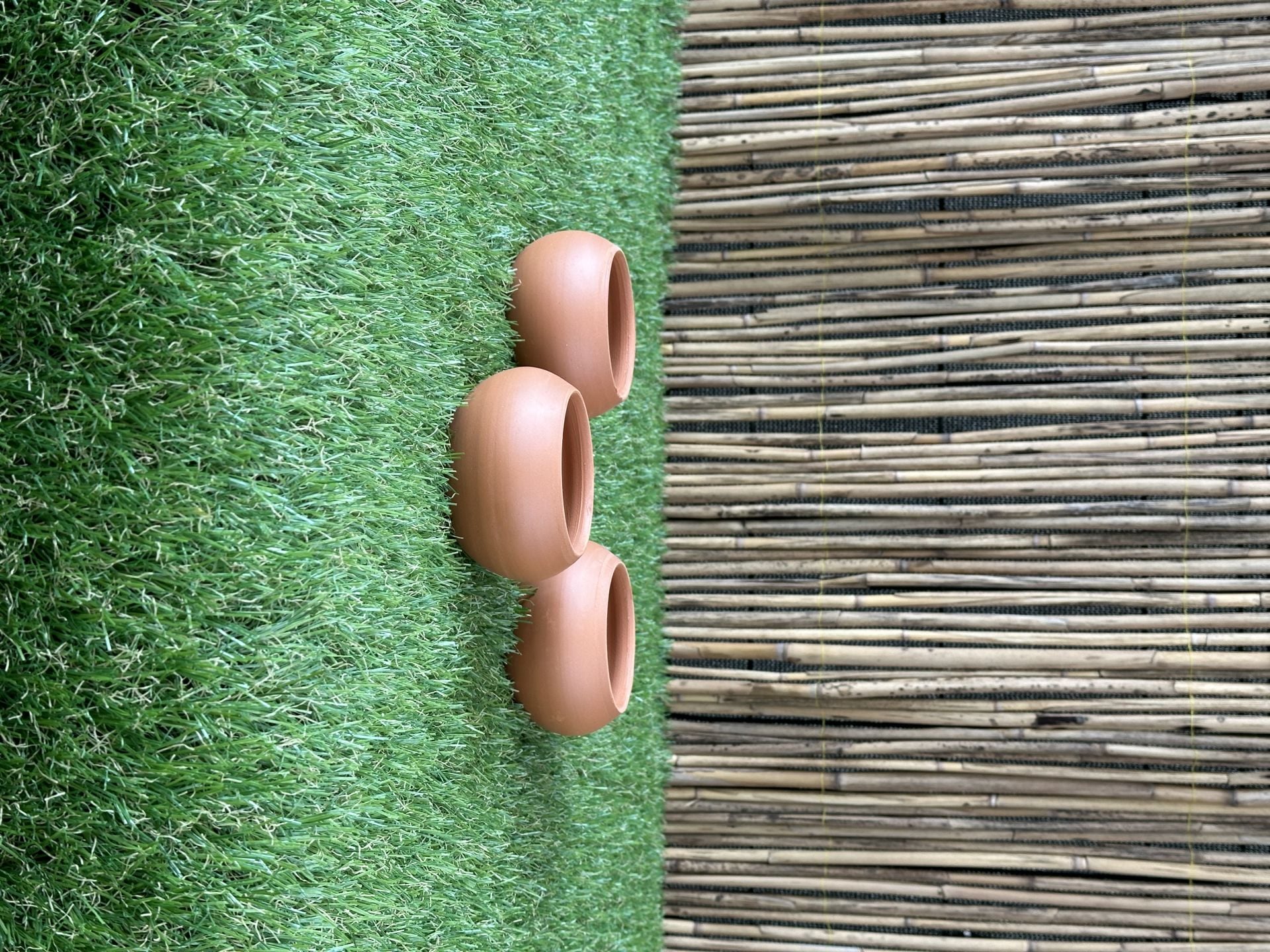 Küre Modeli Doğal El yapımı Terracotta Çömlek Saksı Tabaklı Kaktüs Mini Set Çap: 8cm Yükseklik: 8cm