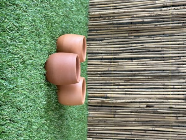 Armut Modeli Doğal El yapımı Terracotta Çömlek Saksı Tabaklı Kaktüs Mini Set Çap: 8cm Yükseklik: 10cm