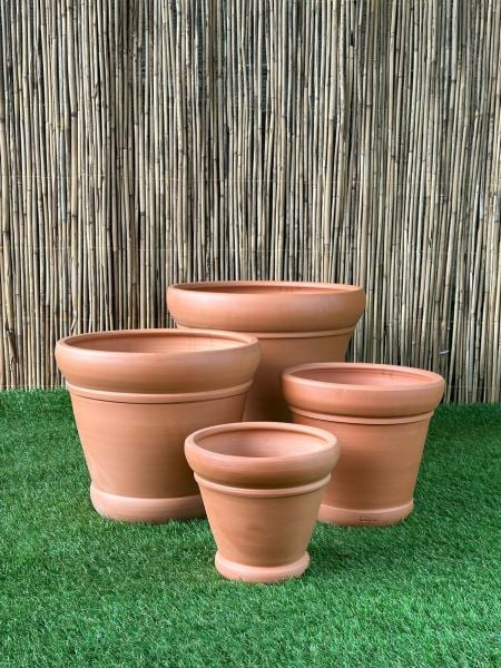 İtalyan Modeli Doğal El yapımı Terracotta Çömlek Saksı Tabaklı