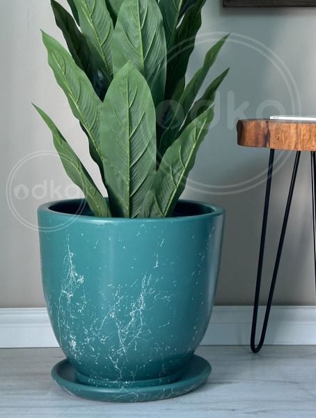 40 Litre Büyük Boy Klasik Saksı Tabaklı Yükseklik 38cm Çap 40cm