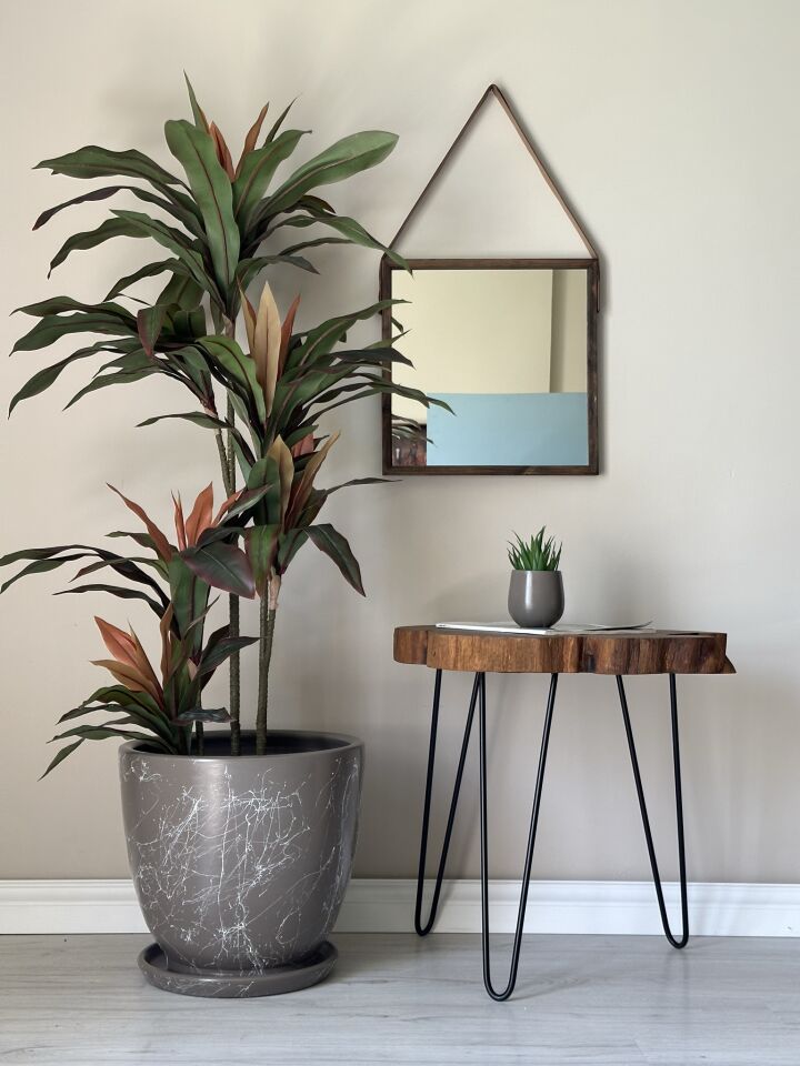 Klasik Saksı Tabaklı Mia Seri- Vizon Mermer Desenli