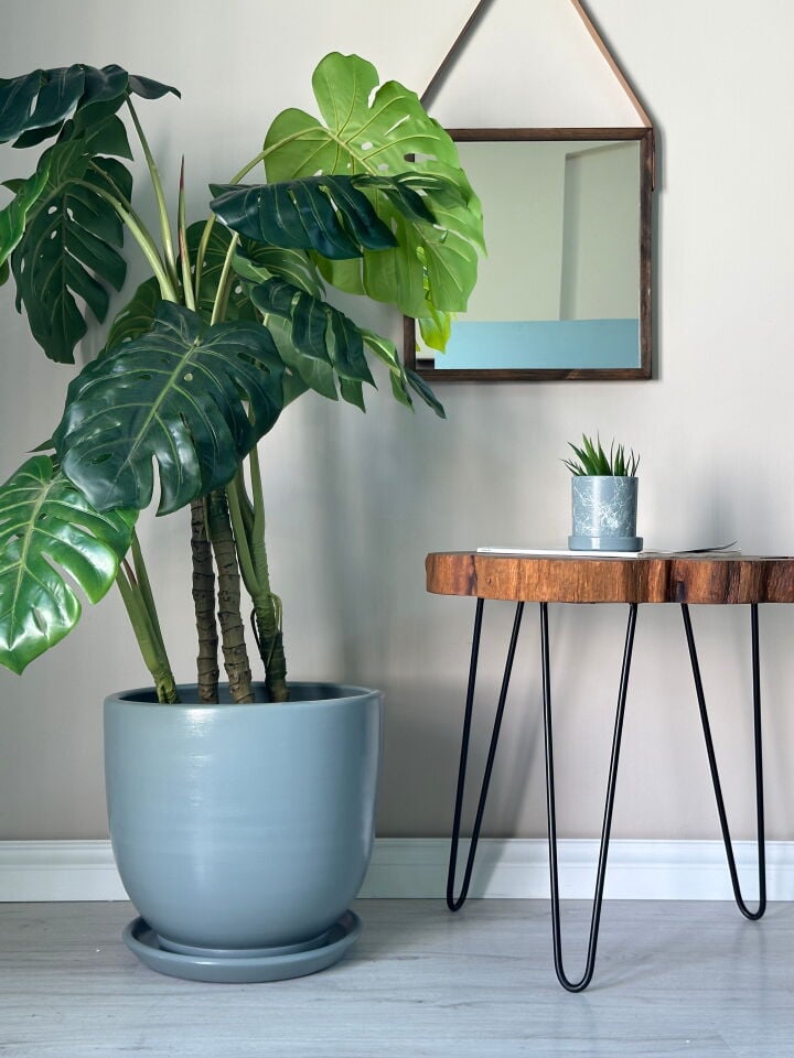 60 Litre Büyük Boy Klasik Saksı Tabaklı Yükseklik 46cm Çap 46cm