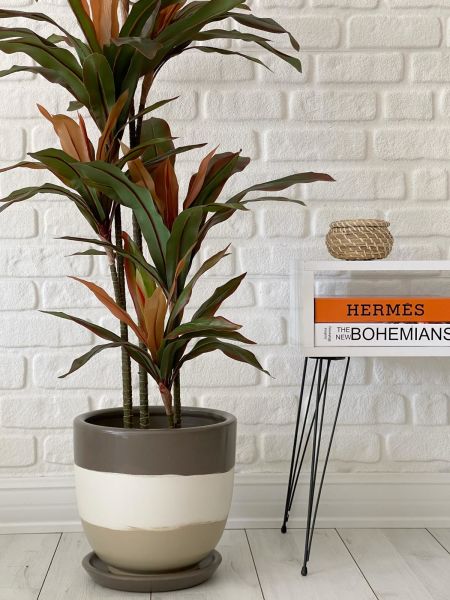 Klasik Saksı Tabaklı Yükseklik 23cm Çap 25cm