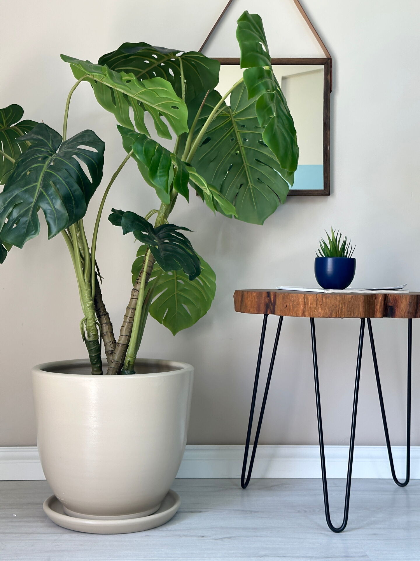 60 Litre Büyük Boy Klasik Saksı Tabaklı Yükseklik 46cm Çap 46cm Taş