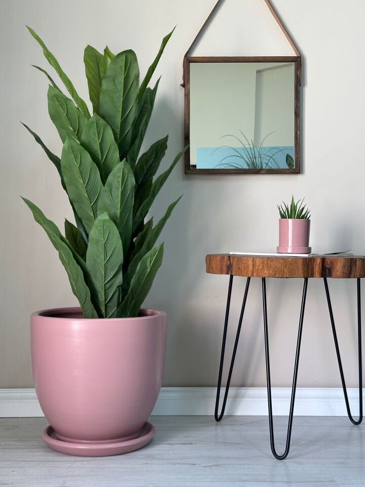 Klasik Saksı Tabaklı Yükseklik 30cm Çap 32cm