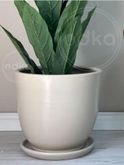 20 Litre Orta Boy Klasik Saksı Tabaklı Yükseklik 30cm Çap 32cm