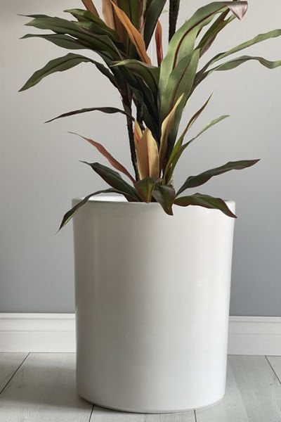 Silindir Saksı -Beyaz H:17cm X Çap: 20cm (10 Litre)