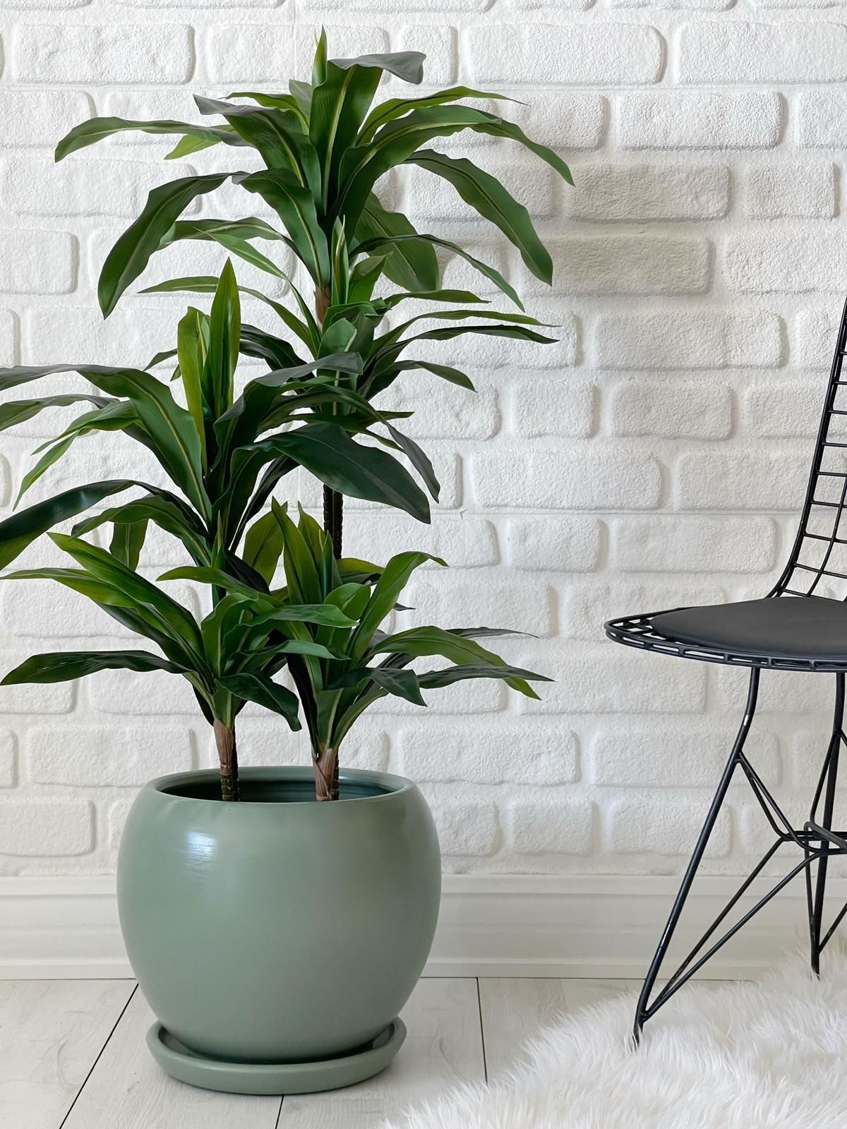 20 Litre Orta Boy Küre Saksı Tabaklı 27cmX27cm