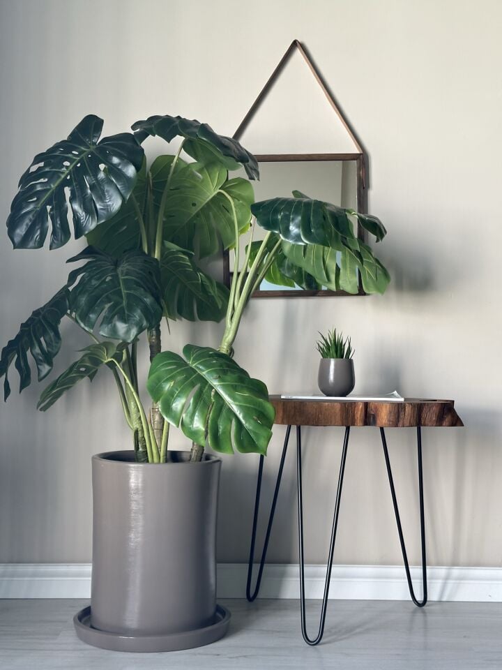 Silindir Saksı Tabaklı-Vizon