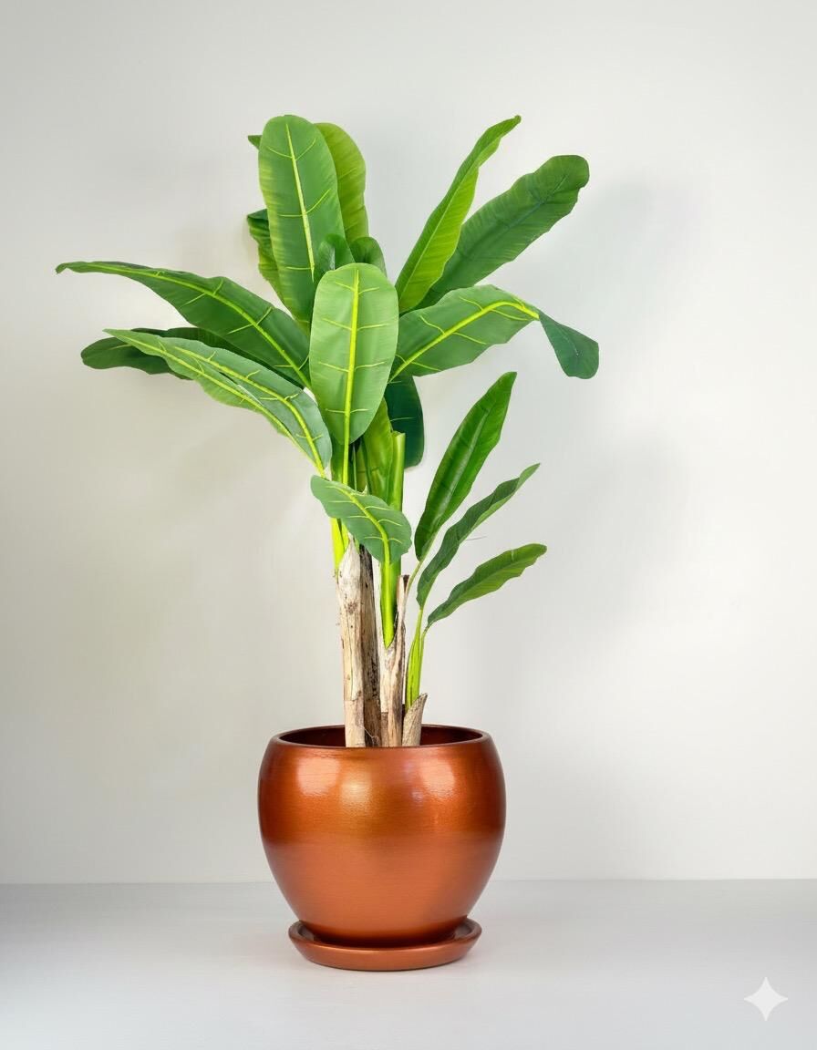 Küre Saksı Tabaklı Yükseklik:27cm Çap:27cm