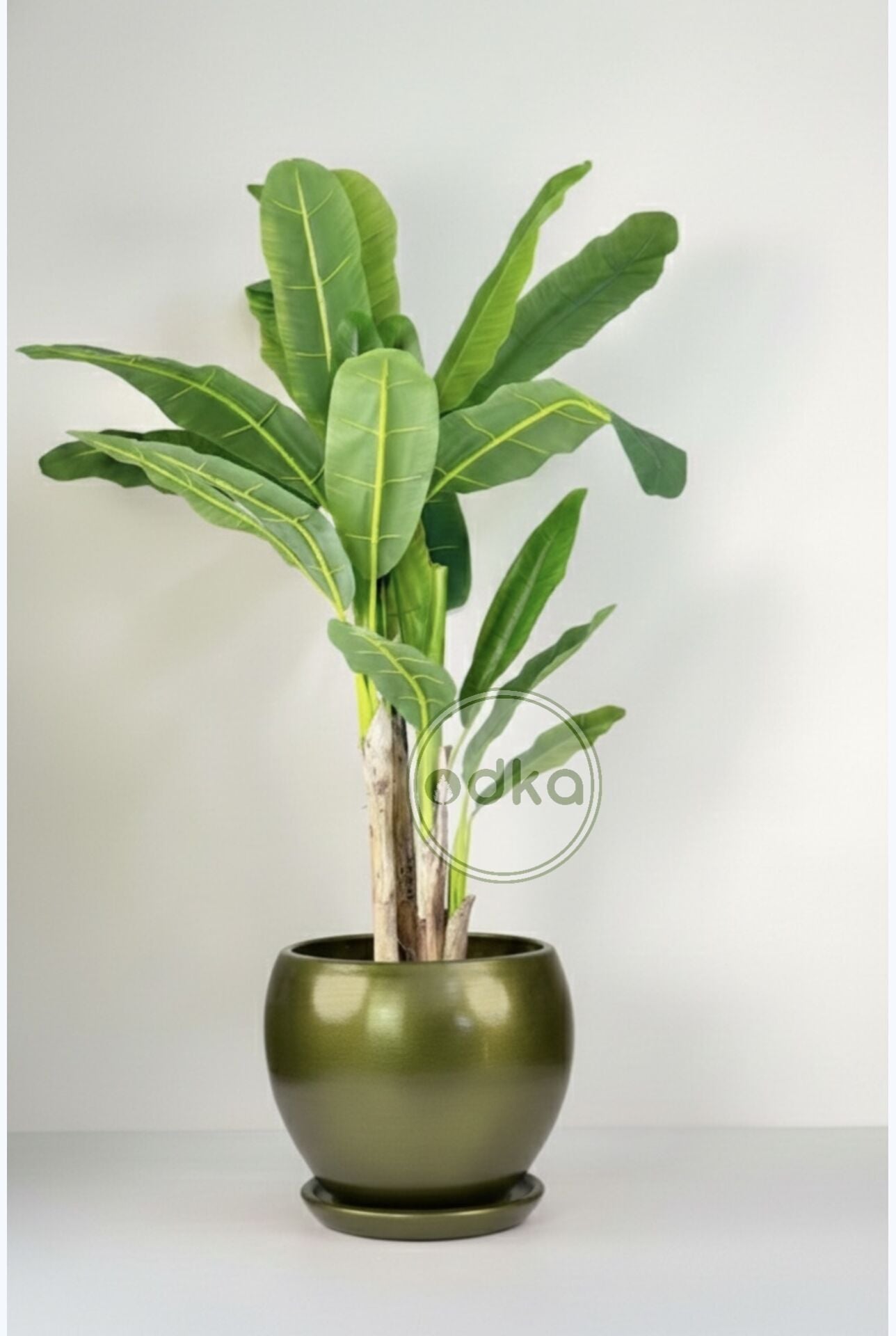 Küre Saksı Tabaklı Yükseklik:27cm Çap:27cm Ceviz