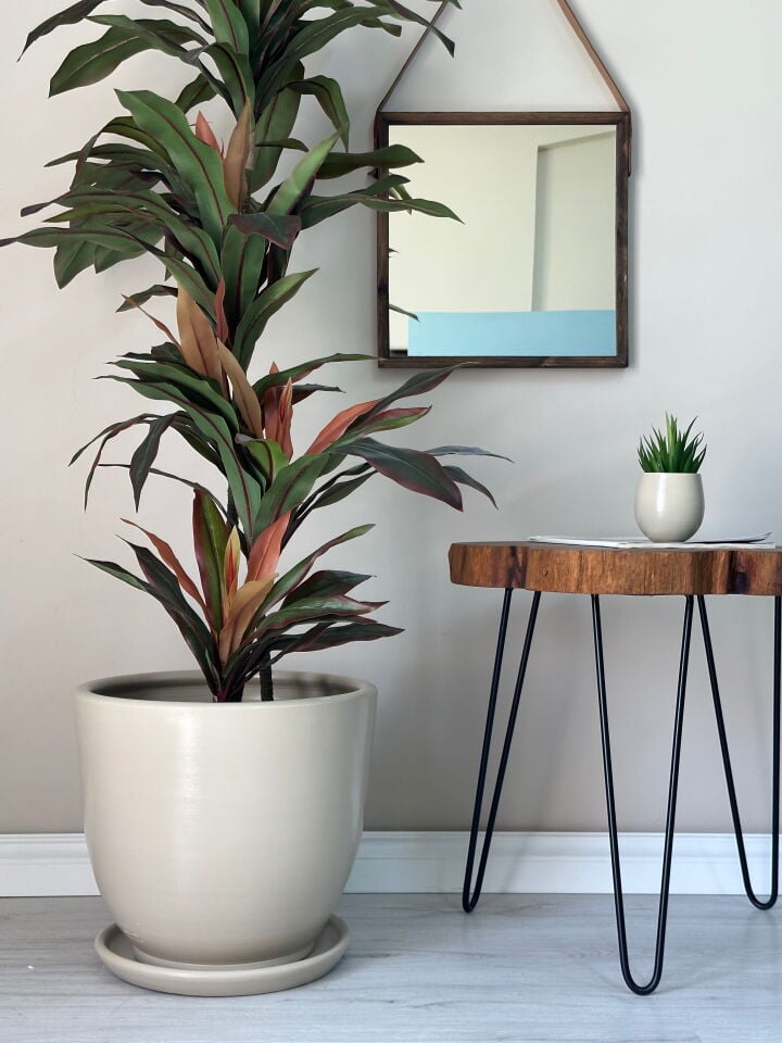 Klasik Saksı Tabaklı Yükseklik 38cm Çap 40cm